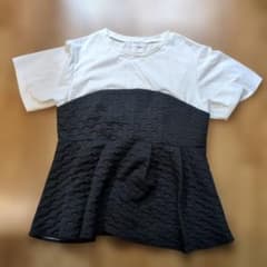 【OPAQUE.CLIP】 ドッキング カットソー ブラック ホワイト☆美品☆のサムネイル