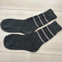 メンズ ソックス 靴下 グレー系 ライン柄のサムネイル