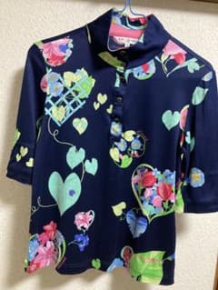 LEONARD SPORT レオナールポロシャツ 花柄 ネイビー サイズ38 - メルカリ