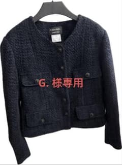 CHANEL UNIFORM ツイードジャケット ネイビー38のサムネイル