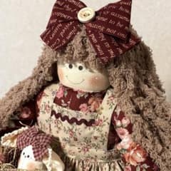ハンドメイド ウッディドール／女の子 カントリー雑貨 置物 インテリア