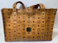 MCM ヴィンテージ トートバッグ ヴィセトス柄 キャメル 大容量 レザー MCM】ヴィンテージ トートバッグ ヴィセトス柄 キャメル 大容量 レザー