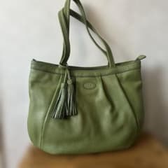 ほぼ未使用品】IBIZA(イビザ)オリーブグリーン レザー トートバッグ 