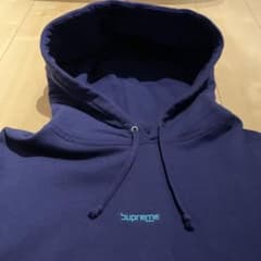 最終値下supreme センターロゴパーカー　Lサイズ　ブルー　シュプリームのサムネイル