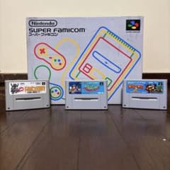 Nintendo 슈퍼 패미컴 본체와 게임 3개 세트