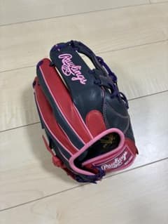 Rawlings ソフトボール用 グローブ ネイビー レッド ピンク - メルカリ