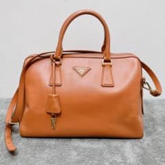 美品✨ プラダ ハンドバッグ サフィアーノ レザー オレンジ 0O1 SAFFIANO LUX ハンドバッグ サフィアーノレザー オレンジ 2WAY プラダ