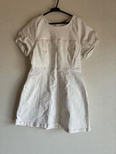 ZARA アイボリー ミニワンピース L 半袖のサムネイル