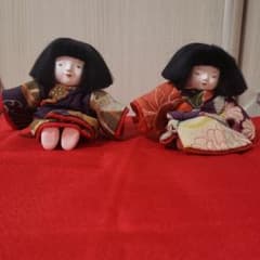 「美品」　工房朋の市松人形 2体セット 約13センチ(ケース、スタンド付き) 美品」 工房朋の市松人形 2体セット 約13センチ(ケース、スタンド付き