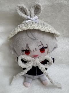 【ぬいぐるみ用 ハンドメイド うさ耳ヘッドドレス ホワイト にじぱぺ】のサムネイル