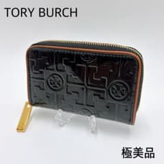 極美品 ＊ トリーバーチ モノグラム エナメル ラウンドジップ コイン 
