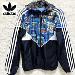 Adidas 3-Stripes Nylon Jacket, J/S, All-over Print, Lined, Y2K, Vintage