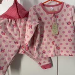 ベビーパジャマ 80cm うさぎ柄 ピンクのサムネイル