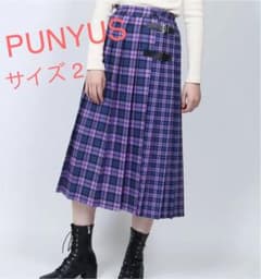 PUNYUS チェック柄ラップロングスカートのサムネイル