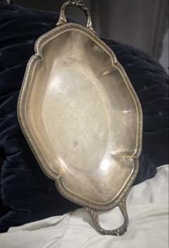 Sale: French antique silver tray, brocante.