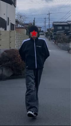 Palm Angels 黒 ナイロンジャケット ストライプのサムネイル