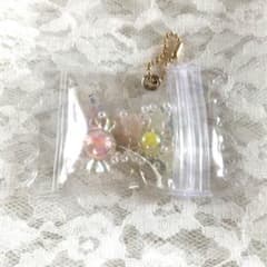 キャンディ型 クリアポーチ チャームキーホルダー　シャカシャカ　イエロー　ピンクのサムネイル