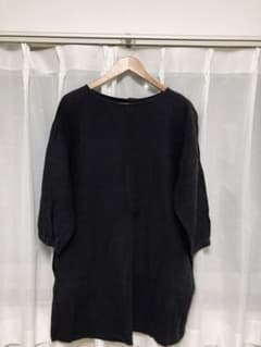 なお様専用⭐︎ 無印良品 MUJI 割烹着　エプロン　リネン　麻100%　墨黒のサムネイル