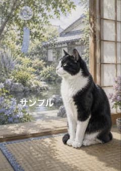 一作限り】風鈴ゆれる夏の縁側とハチワレ猫 ハチワレ A829 - メルカリ