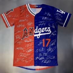 最新版 大谷翔平 エンゼルス ドジャース フルメンバーサインミックス