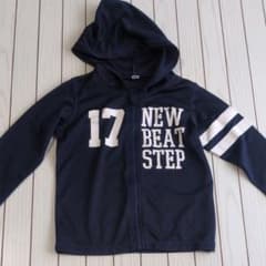 キッズ ラッシュガード 110 ネイビー ジップアップ