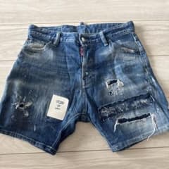 ディースクエアード44サイズハーフデニムダメージショートパンツ