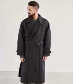 美品 LIDNM WOOL CHECK TRENCH COAT - メルカリ