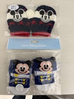 ミッキーの靴下&ベビーミトンのset新品のサムネイル
