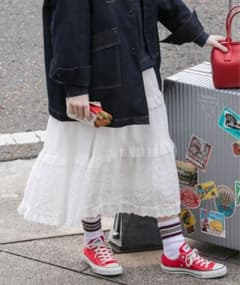 ホワイト ティアード ロングスカート　BONLECILLのサムネイル