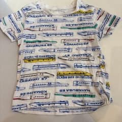 110cm 新幹線 総柄 半袖Tシャツ キッズのサムネイル