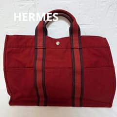 HERMES エルメス フールトゥ トートバッグ 赤のサムネイル