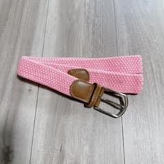 〆弾性生地ベルトメンズ織ストレッチ編組ベルト ピンク女性の