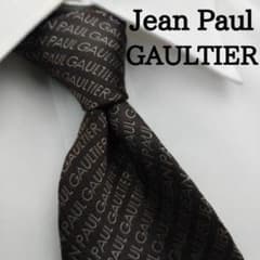 ジャンポールゴルチエ 高級シルクネクタイ 総柄 ダークブラウン - メルカリ