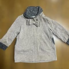 Bateau Bleue キッズ コート リボン グレー