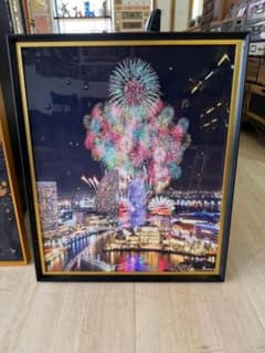 水晶絵 アートパネル 花火 絵画 壁掛 絵 クリスタルアート キラキラ