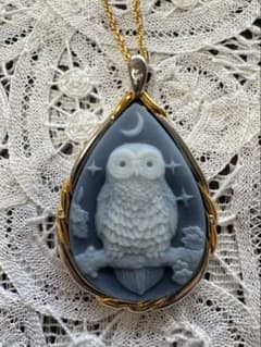 送料込み】ペンダントフクロウMatthias Postler カメオIEI製 - メルカリ
