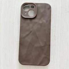 【美品】iPhone15用ケース ブラウン ウェーブデザインのサムネイル