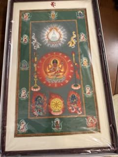 仏教絵画 輪廻転生瞑想法秘伝 光明解脱愛染明王曼荼羅 額装 仏具
