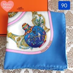 ❤未使用品❤カレ90 ブルー 人気商品 スカーフ エルメス 日よけ 