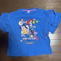 しまむら　リトシー　リンクアット　プリンセス　Tシャツ ブルー フリル袖のサムネイル