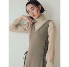 ハイネックシアーブラウス　ベージュのサムネイル