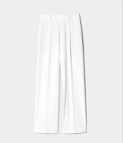 ユニクロ/UNIQLO/タックワイドパンツ/ホワイト/丈長め/Mのサムネイル