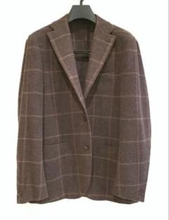 ring jacket ブラウンウインドウペーン3ボタンイージージャケット 