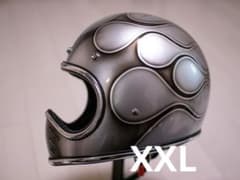 XXL ミニモト MTXタイプ　ビンテージ　ヘルメット 黒シルバーフレア XXLミニモト MTXタイプ ビンテージ ヘルメット シルバー黒フレア2
