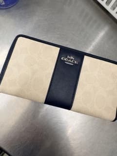 COACH 長財布 ベージュ ネイビー バイカラーのサムネイル