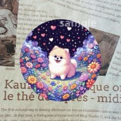 KB71 ハンドメイド 缶バッジ マグネット ミラー ポメラニアン ドット絵
