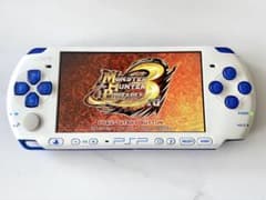 【新品バッテリー/ソフト付】PSP-3000 ホワイト ブルーのサムネイル
