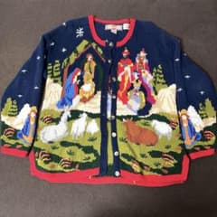 【即購入可】CARDIGAN BAY 毛糸の手編みカーディガン　Lサイズ