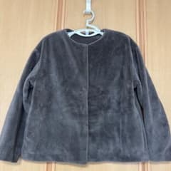 UNIQLO ノーカラー フリース ジャケット グレー XLのサムネイル