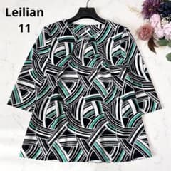 Leilian レリアン 幾何学プリントブラウス 総柄 マルチカラー 11